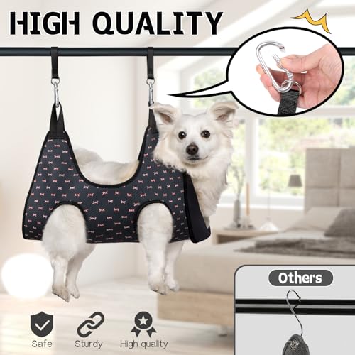 Dog Grooming Hammock for Nail Trimming (M（ Max 48 Lb：Leg space: 6.3"-13.5"） / Blackcurrant)
