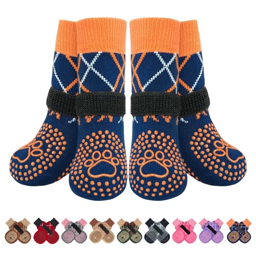 6PCS Dog Socks to Prevent Licking Paws for Hot (Navy Blue / S(Pack of 6))