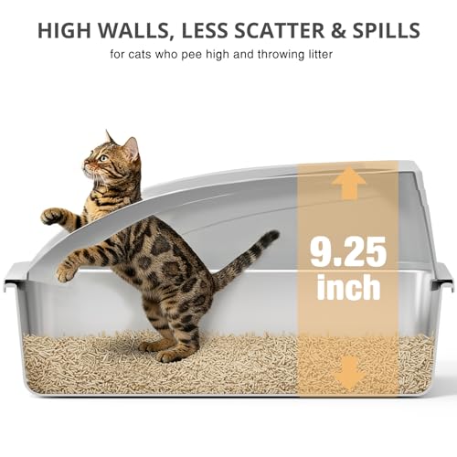Stainless Steel Cat Litter Box with Lid (Grey)