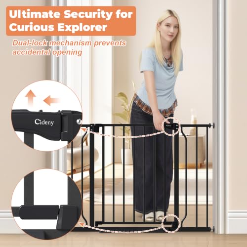 Baby Gate Auto Close (Black / 29-40"Wide, 28"Tall)