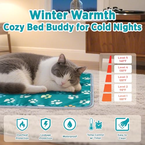 Pet Heating Pad for Cats & Dogs (24 X 16in / 1 pack green)