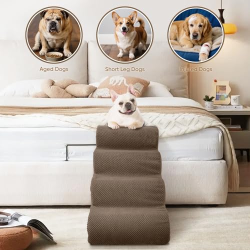 2 Step Pet Stairs for High Beds & Sofas (Brown / 2-step 11.8"H)