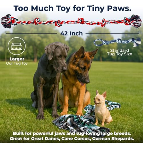 Giant Dog Rope Toy for XL Dog (Green & Red / 2 Pack)