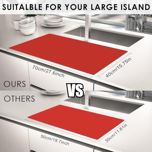 Extra Large Silicone Mats for Kitchen Counter (06-red / 27.6"L x 16"W)