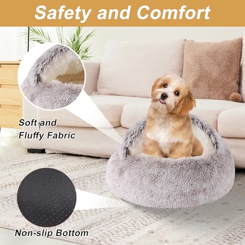 Dog Beds for Small Dogs (24.0"L x 24.0"W x 14.0"Th / Coffee)