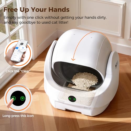Open Top Automatic Litter Box (White-1)