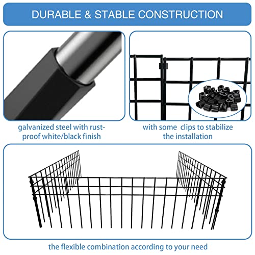 32x10 inch No Dig Animal Barrier Fence (32x10-10P black)