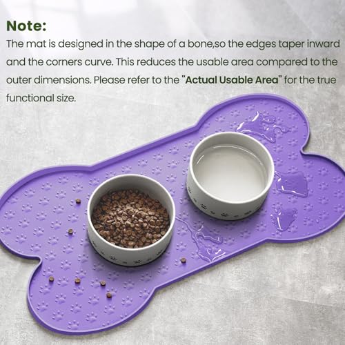 Dog Food Mat Anti (19.4" x 9.8" / Purple)
