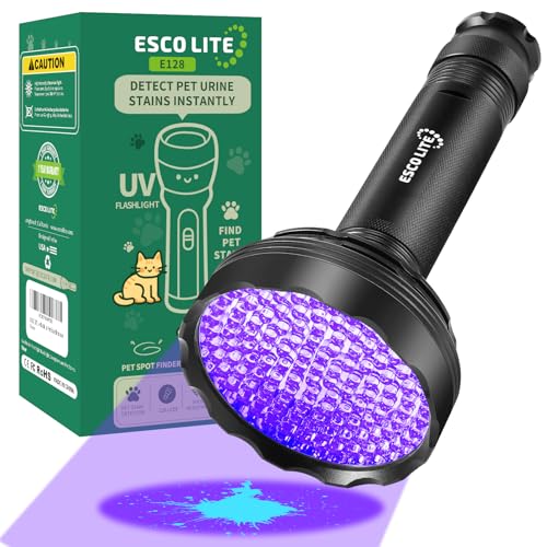UV Black Light for Pet Urine Detection 128LED for Cat and Dog Urine Stains Carpet Furniture Floor and Home Cleaning