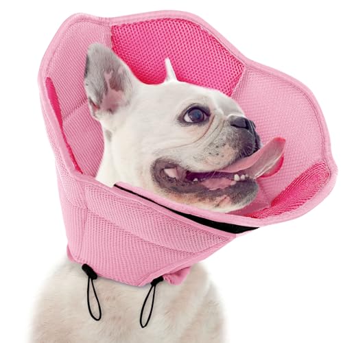 Dog Cone Soft Cone for Dogs to Stop Licking (Pink / Small)