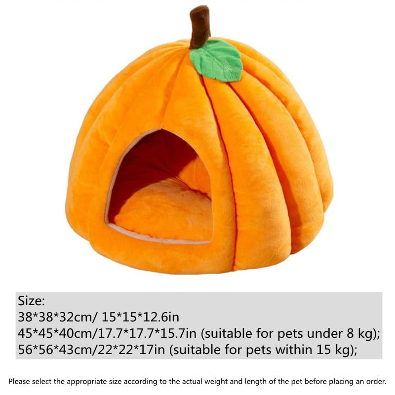 Cat Beds for Indoor Cats (Orange / 15 in)