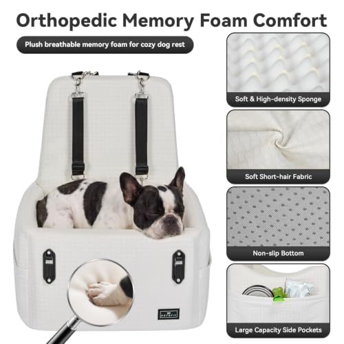 Pet Car Seat with Patented Safety System (Beige / Medium)