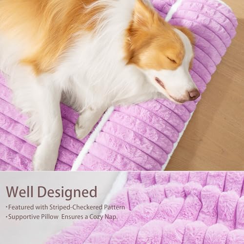 Orthopedic Large Dog Bed Pillow Pet Sofa Bed 48''X30'' Lilac (Lilac / 48"L x 30"W x 3.5"Th)