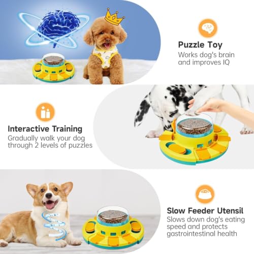 Dog Puzzle Toy 2 Levels (Yellow Blue)