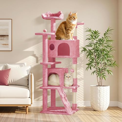 62in Cat Tree Tower (Pink / 62in)