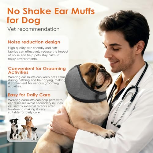 Upgraded Dog Ear Muffs for Noise Protection & Bath