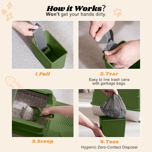 Stainless Steel Litter Box (Olive Green / X-Large)