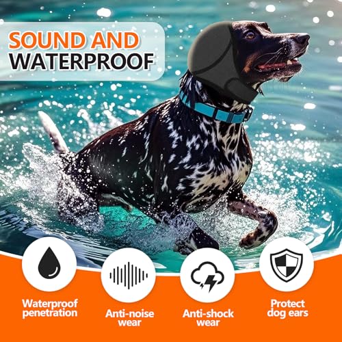 Dog Ear Muff Waterproof Noise Canceling Ear Protection (Grey / Small)