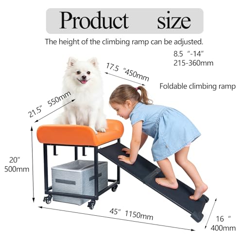Dog and cat pet Sofa (Black-Orange leather)