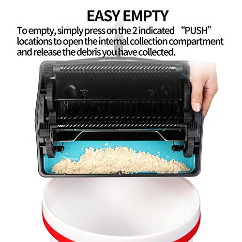 Carpet Sweeper Cleaner Manual Household Sweeper Lightweight Blue (11"L x 7.87"W)