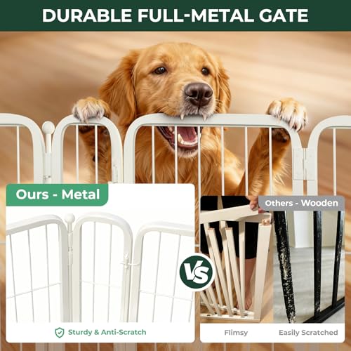 Dog Gate Extra Wide Adjustable for Openings Up to 55" (White / Up to 55" W【1 Panel + 1 Door】 / 40"H)