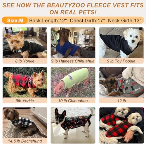 Dog Fleece Vest Sweater Winter Jacket for Small Medium Dogs (Medium / BLACK PAW)