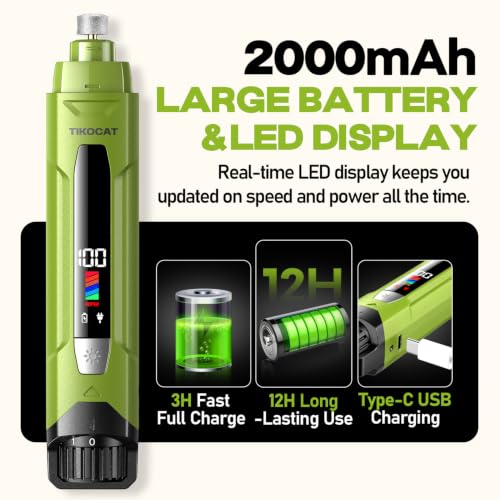 Whisper Quiet Dog Nail Grinder 50%More Power for Sensitive Dogs (Green)