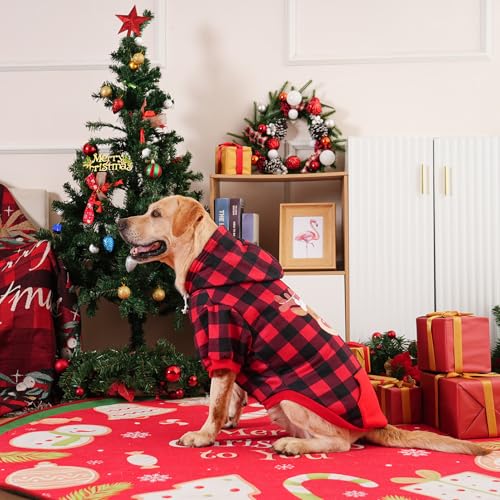 Plaid Dog Hoodie (X-Large / Xmas Buffalo Check)