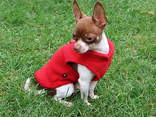 Dog Fleece Vest Sweater with Leash Ring (S (4-6lbs) / Red)