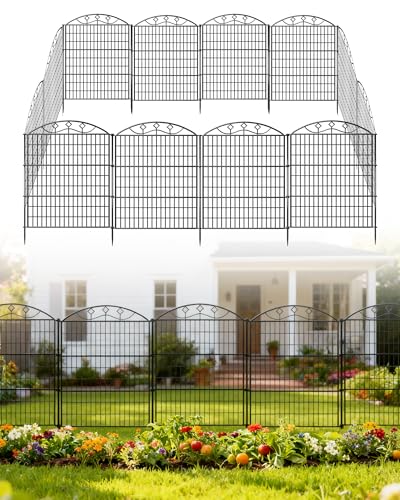 5 Panels Black Metal No Dig Garden Fence