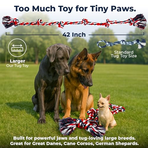 Giant Dog Rope Toy for XL Dog (Red / 2 Pack)