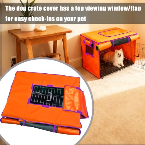 42 Inch Orange Dog Crate Cover (42.0"L x 28.0"W x 30.0"H / Orange)