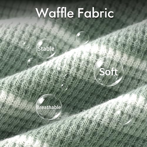 3Pack Dog Shirts Lightweight Waffle Dog Shirt for Small DogsSleeveless Dog Shirt for Small Medium Boy Girl Dogs Cozy & Breathable Pet Vest (3XL(Back: 21.7", Chest: 28.3", 40.8-61.7lbs) / Striped+Light Green+Bean Green)