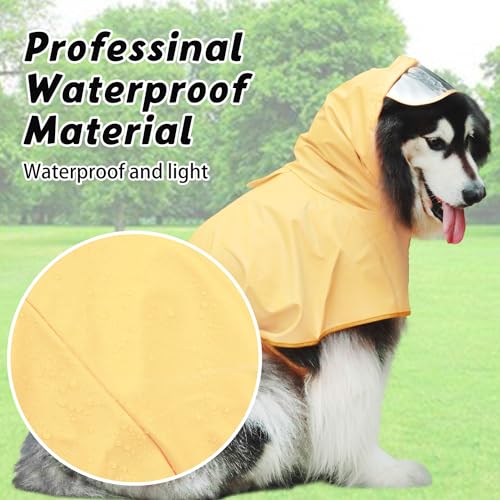 Dog Raincoat Hooded Slicker Poncho (X-Large / Light Yellow)