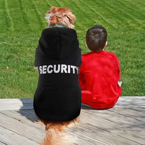 Dog Basic Hoodie Soft Dog Clothes Cold Weather Sweaters for Medium Large Dogs Cozy Fabric Warm Sweatshirt with Leash Hole for Boys (Security / XL (Back: 24.8",Chest: 33.86", 35-55lbs))