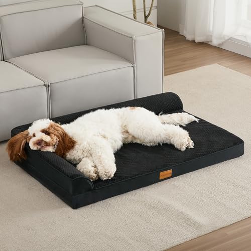 Orthopedic XL Dog Bed Large Sized Dog 48''X30'' (XXL:48x30x3.5 IN / Black)
