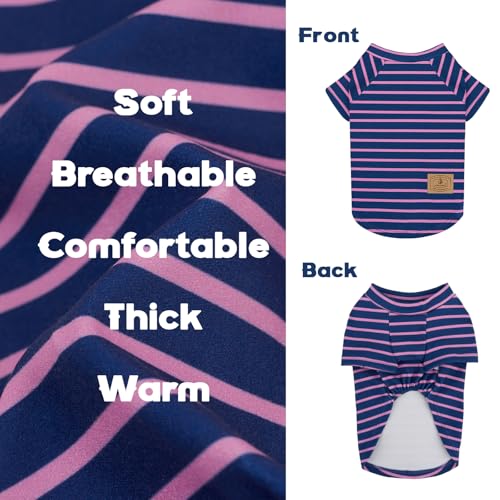 4 Pack Dog Sweaters Comfy Dog Clothes with Sleeves Puppy Shirts Pullover Pet Sweatshirt for Small Medium Large Dogs Boy Girl Doggy Outfits Cat Apparel (3X-Large / Pink, Purple)