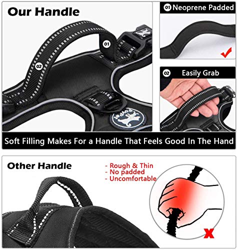 No Pull Dog Harness Small with Front Clip & Neck Release Buckle (XS / Black)