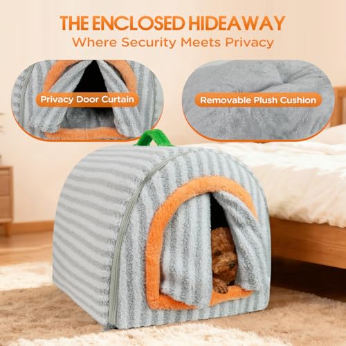 Dog House Indoor for Small Dogs & Cats (Grey / M-20x16x14")