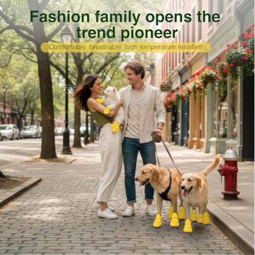 Dog Shoes for Hot Pavement and Snow (Yellow / XXL)