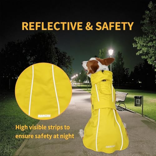 Adjustable Waterproof Dog Raincoat for Dogs (Yellow / XX-Large(55-77lb))