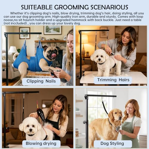 Dog Grooming Arm with Clamp Hammock