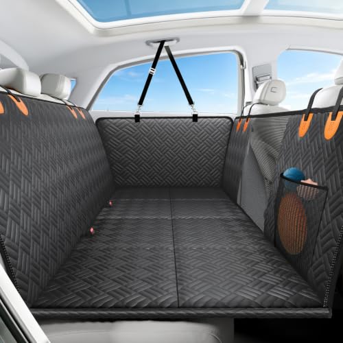 Dog Car Seat Cover for Back Seat (orange / 51"-Compact Cars & Subcompact SUVs)