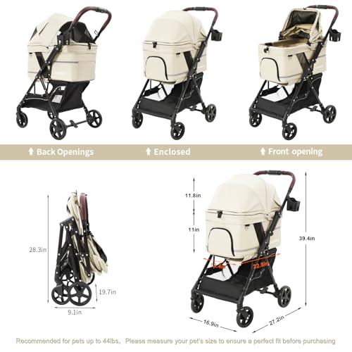 Dog Stroller with No (White)
