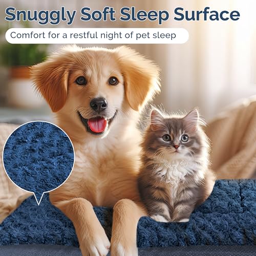 Dog Beds Crate Pad (L(35"*23"*1.5") / Navy Blue-1pc)