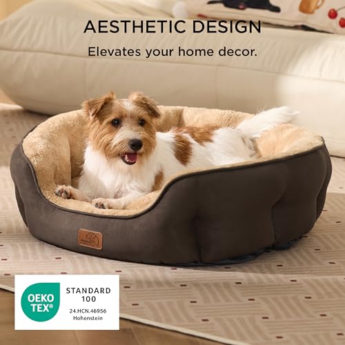 Medium Dog Bed Washable (28"L x 24"W x 8"Th / Brown)