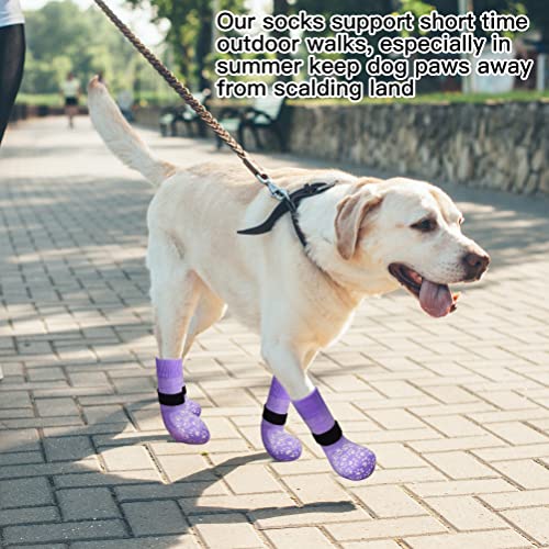 6PCS Anti Slip Dog Socks to Prevent Licking Paws (Medium (6 Count) / Purple)