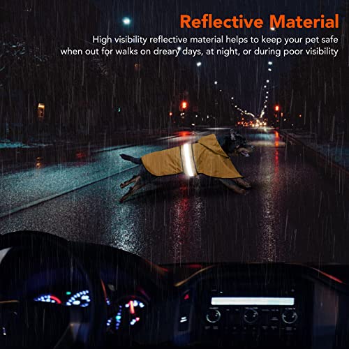 Reflective Waterproof Dog Raincoat (Large / Yellow)