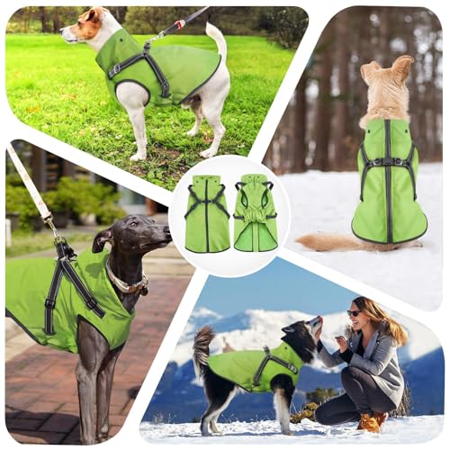 Dog Raincoat Waterproof Dog Hoodie Reflective Dog Raincoat Hooded Adjustable Rain Jacket for Small Medium Large Dogs Puppies (M / Green)