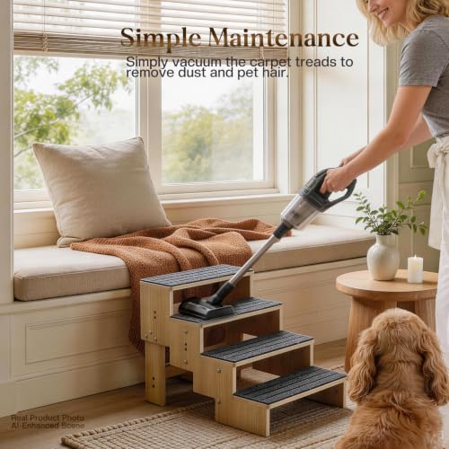 4 Step Wooden Dog Steps for Bed